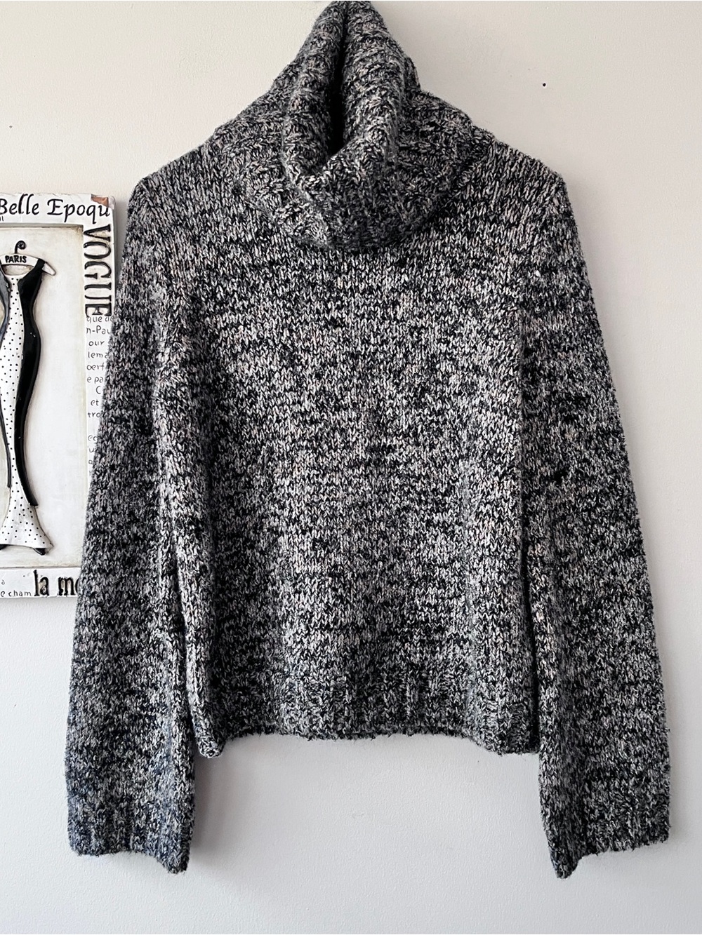 Rhié Marled Gray Turtleneck Neck Sweater Women's Pullover Cozy Knit Size S